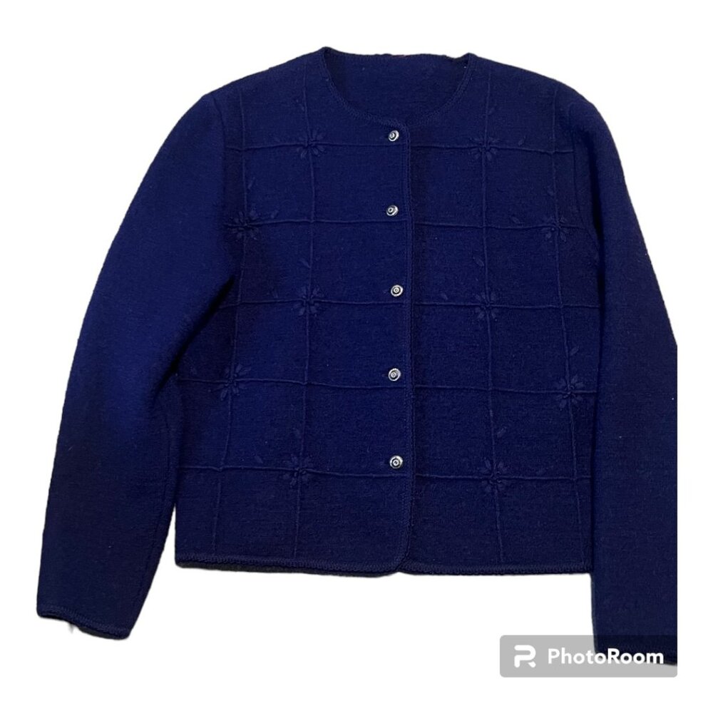 Woven Navy Blue Women Blazer size Medium